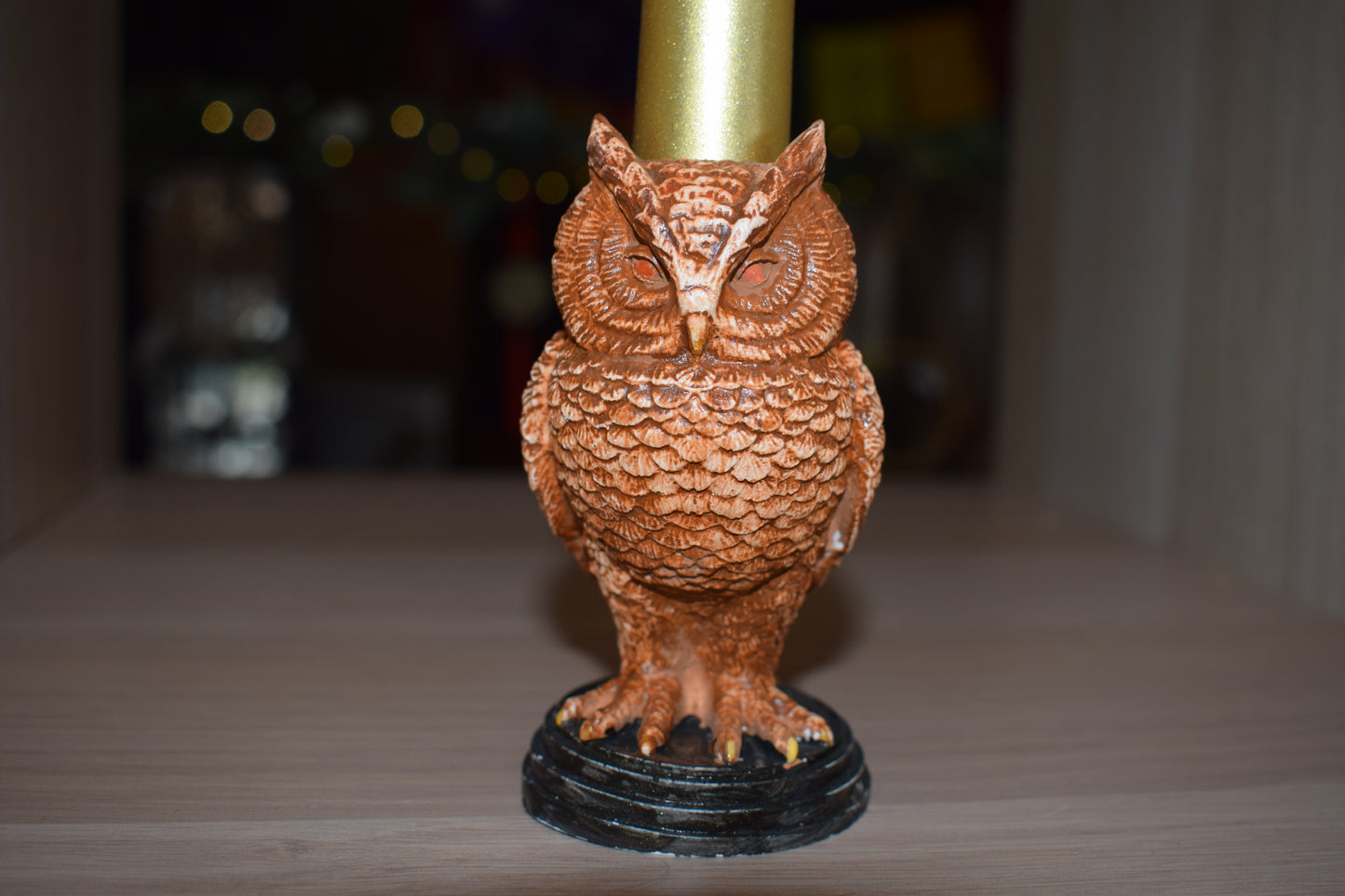 Porte bougie hibou en céramique