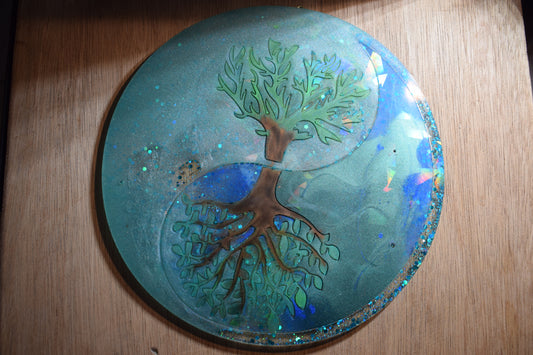 Arbre de vie symbole yin yang résine époxy