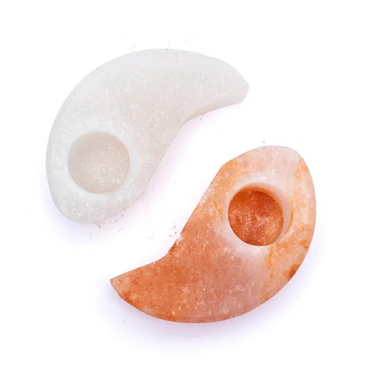 Bougeoir en cristal de sel yin yang