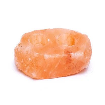 Bougeoir en cristal sel 2 bougies chauffe-plat