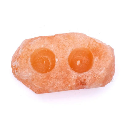 Bougeoir en cristal sel 2 bougies chauffe-plat