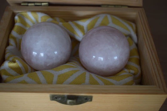 Boules de relaxation chinoise quartz rose