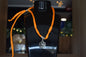 Collier cordin satin orange & fleur argentée