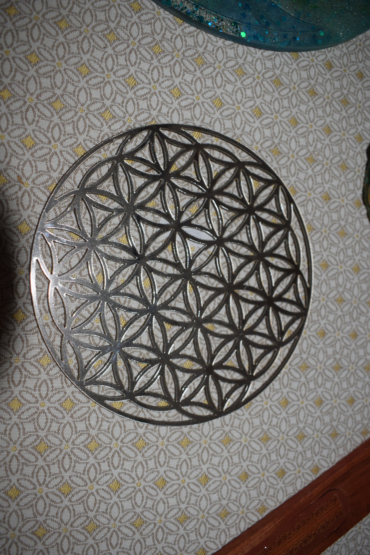 Fleur de vie miroir diamètre 15cm
