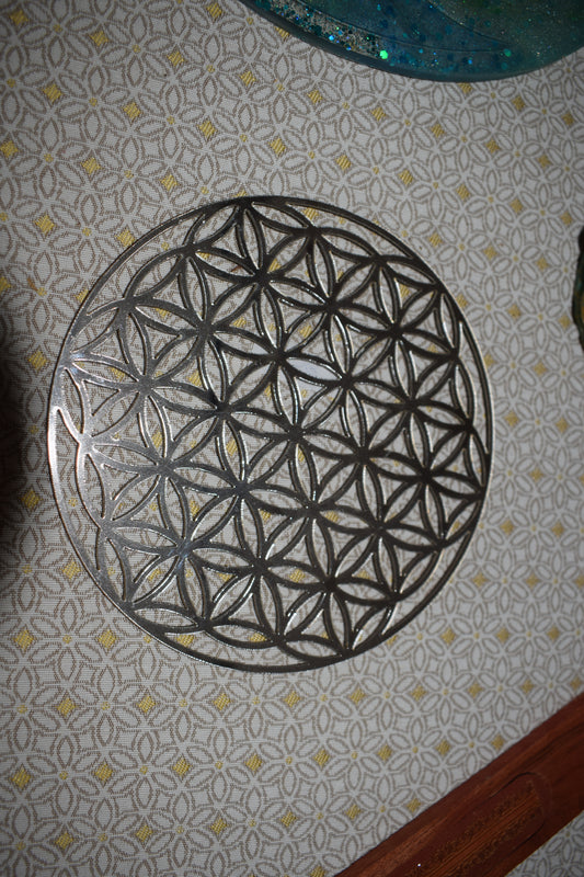 Fleur de vie miroir diamètre 15cm