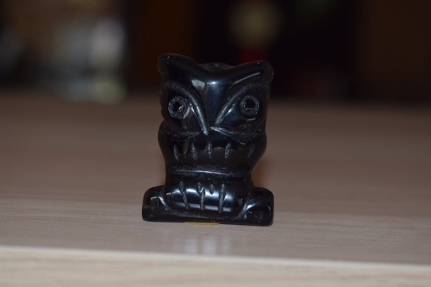 Hibou en obsidienne noire hauteur 38mm