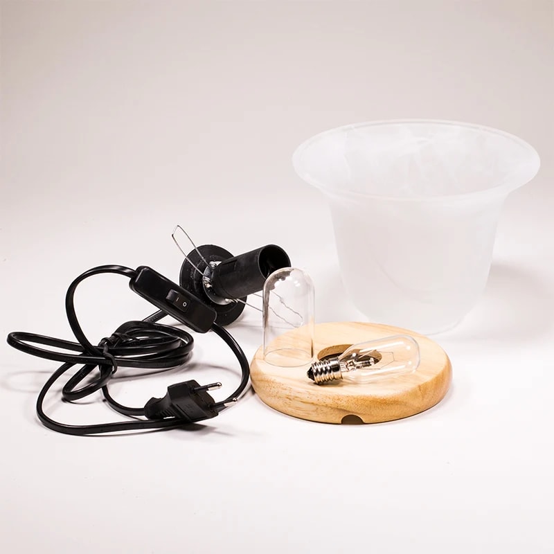 Lampe cristaux de sel avec câble et ampoule