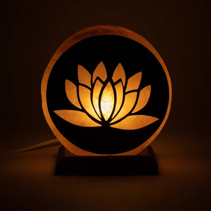 Lampe de sel Lotus avec câble et LED