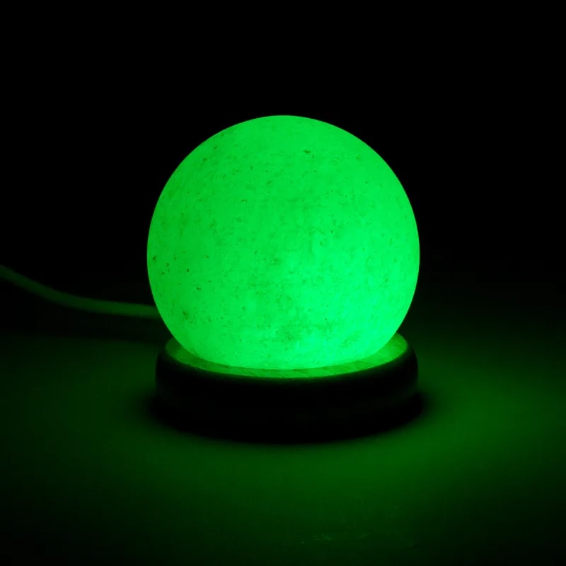 Mini lampe sphère sel blanche USB + LED