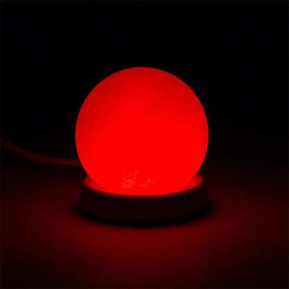 Mini lampe sphère sel blanche USB + LED