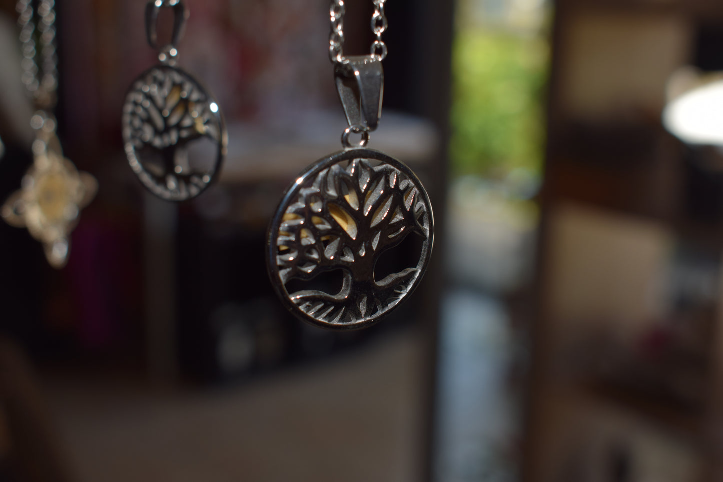Pendentif arbre de vie en acier inoxydable