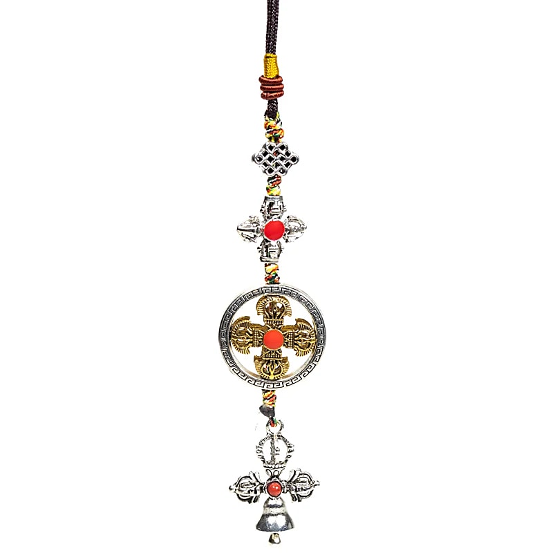 Pendentif de protection double dorje cloche