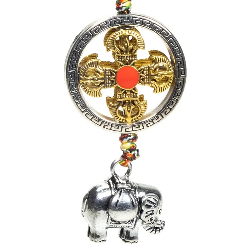 Pendentif de protection double dorje éléphant
