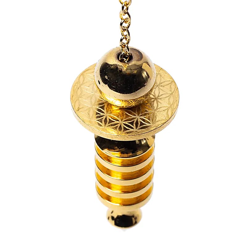 Pendule Fleur de Vie en laiton plaqué or