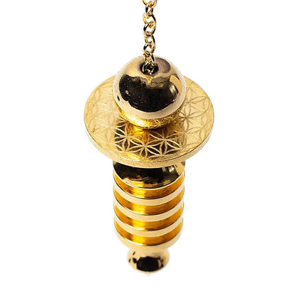 Pendule Fleur de Vie en laiton plaqué or