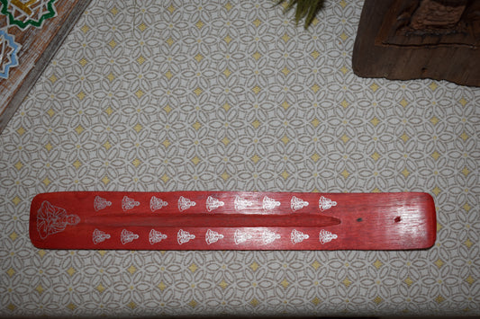 Porte encens bouddha rouge