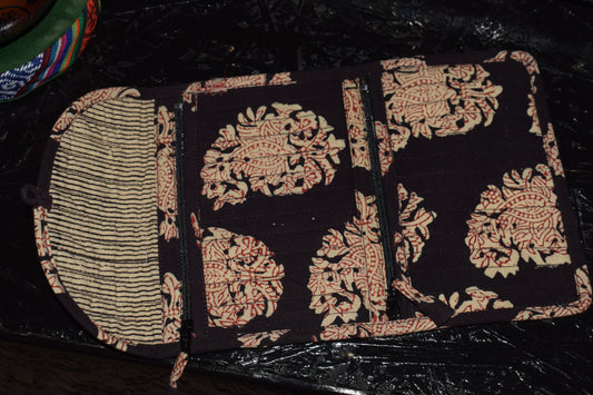 Porte feuille noir avec motif fabriquer en inde