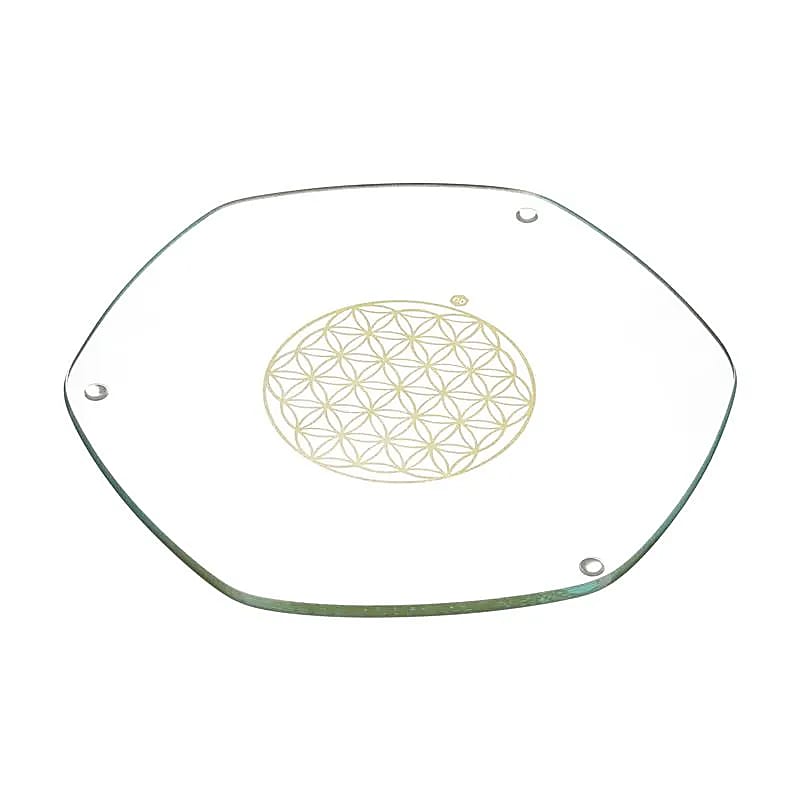 Sous verre Energyplate fleur de vie - or - grand