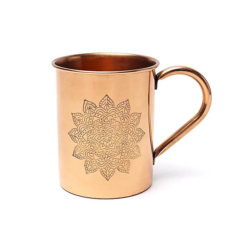 Tasse en cuivre Mandala gravé