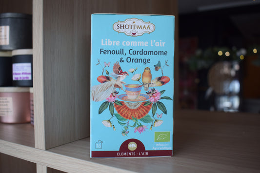 Thé shoti maa libre comme l'air fenouil, cardamome & orange