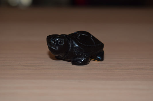 Tortue en obsidienne noire 42mm