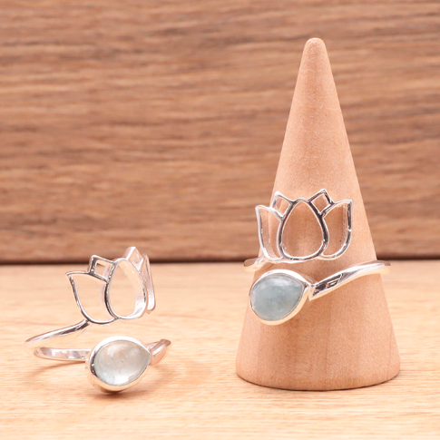 Bague en argent 925 avec Aigue Marine AA