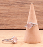 Bague en argent 925 Rhodié avec Quartz Rose AA+