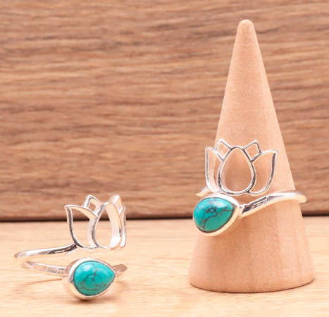 Bague en argent 925 avec Turquoise AAA