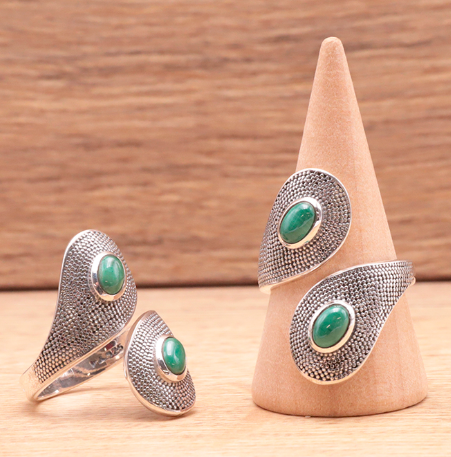 Bague en argent 925 avec Malachite AA