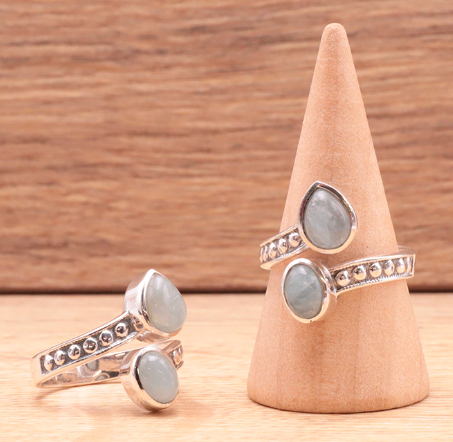 Bague en argent 925 avec Aigue Marine AA