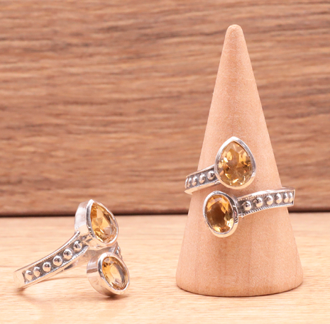 Bague en argent 925 avec Citrine AAA