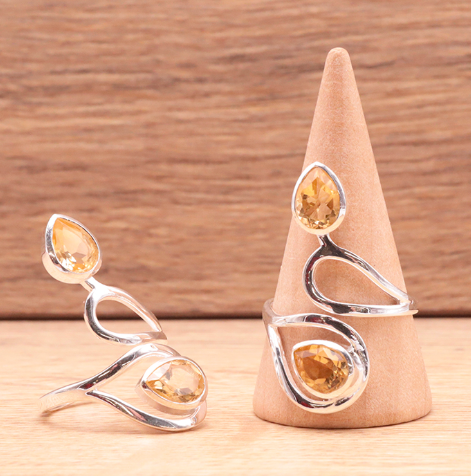Bague en argent 925 avec Citrine AAA