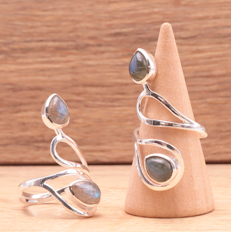 Bague en argent 925 avec Labradorite AA