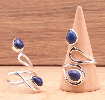 Bague en argent 925 avec Lapis Lazuli AA