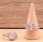Bague en argent 925 Rhodié avec Quartz Rose AA+