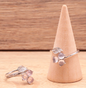 Bague en argent 925 Rhodié avec Quartz Rose AA+