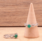 Bague en argent 925 Rhodié avec Chrysoprase AA+