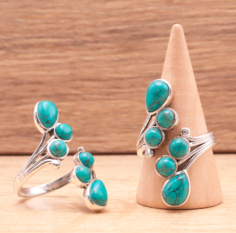 Bague en argent 925 avec Turquoise AAA