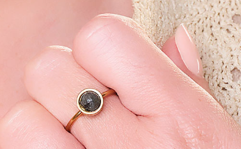 Bague Essentiana en acier inoxydable avec Labradorite A