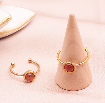 Bague Essentiana en Acier Inoxydable avec Pierre de Soleil – Qualité AA