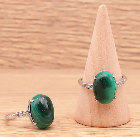 Bague en Laiton avec Malachite – Qualité AA
