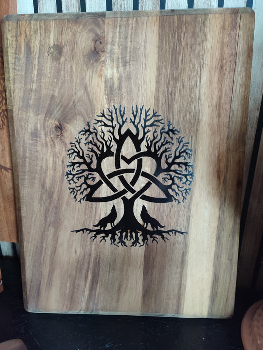 Plateau 30x40cm motif arbre de vie celtique